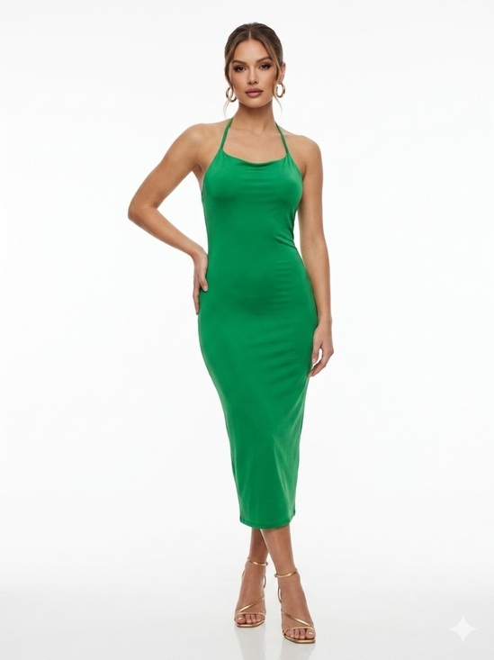 ASA Dresses & Skirts - Green Spaghetti Strap Bodycon Midi Dress for Night Out